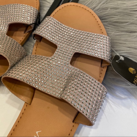 ❌SOLD❌ Big Buddha | Rhinestone Sandals - Picture 2 of 5